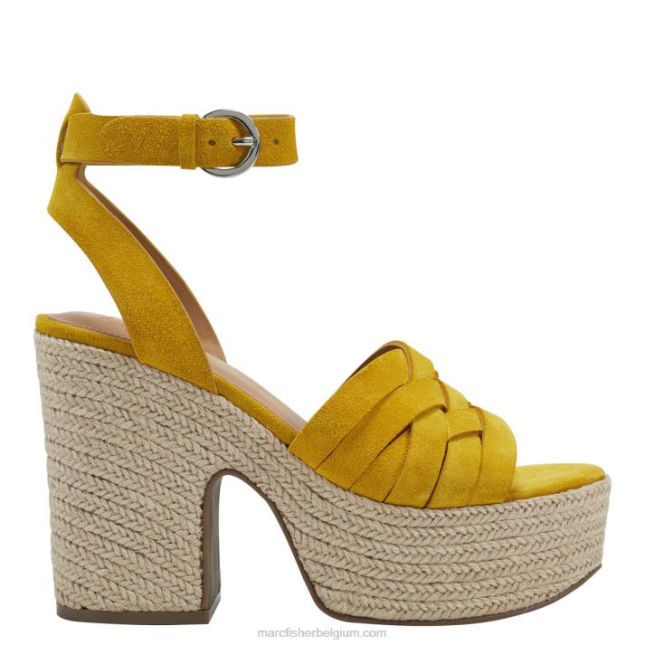 vrouwen Oaten espadrille platform sandaal Marc Fisher BNX0H251 geel
