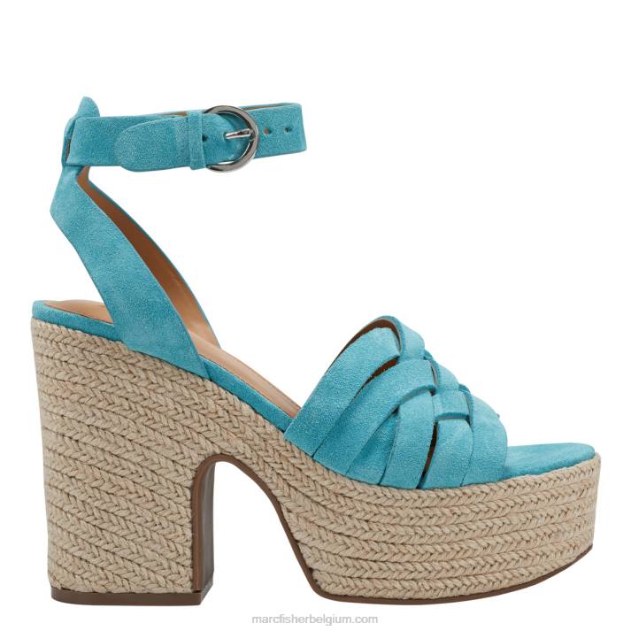 vrouwen Oaten espadrille platform sandaal Marc Fisher BNX0H254 blauw