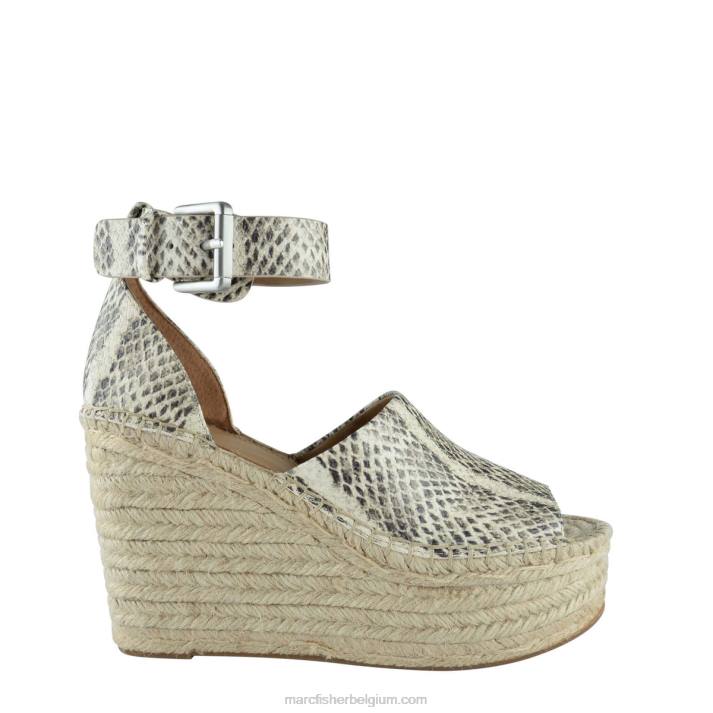 vrouwen adalyn espadrillesandaal met sleehak Marc Fisher BNX0H268 witte slang multi