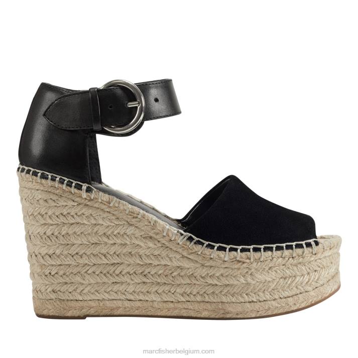 vrouwen alida espadrillesandaal met sleehak Marc Fisher BNX0H191 zwart