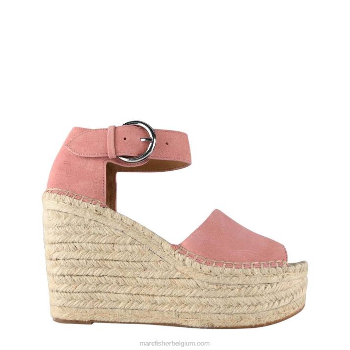 vrouwen alida espadrillesandaal met sleehak Marc Fisher BNX0H269 roze suède