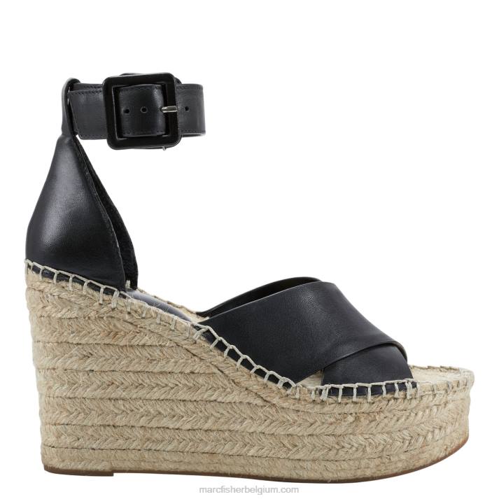 vrouwen capabele espadrillesandaal met sleehak Marc Fisher BNX0H200 zwart