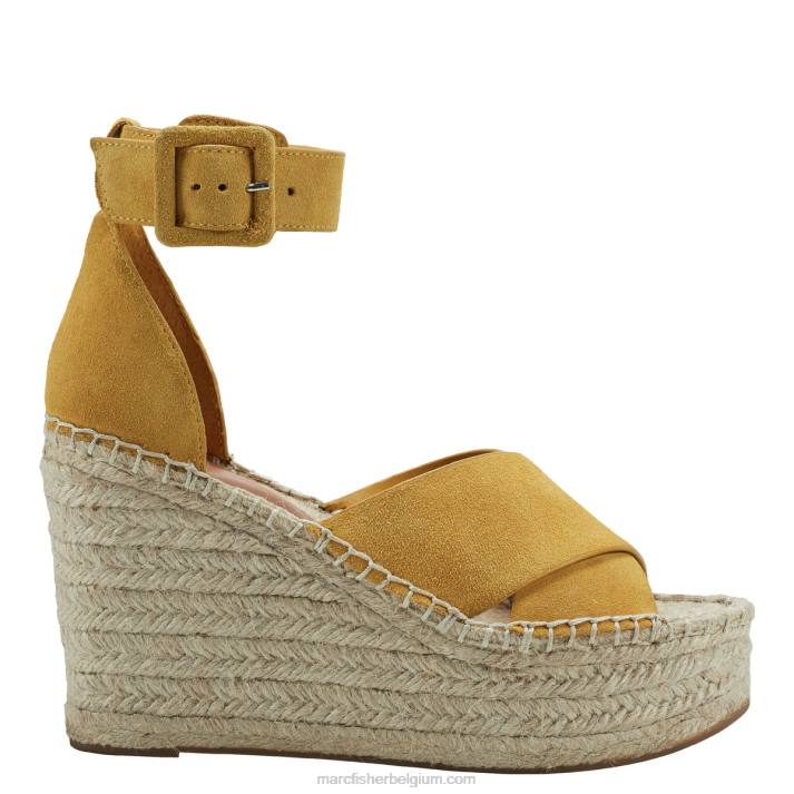 vrouwen capabele espadrillesandaal met sleehak Marc Fisher BNX0H224 geel