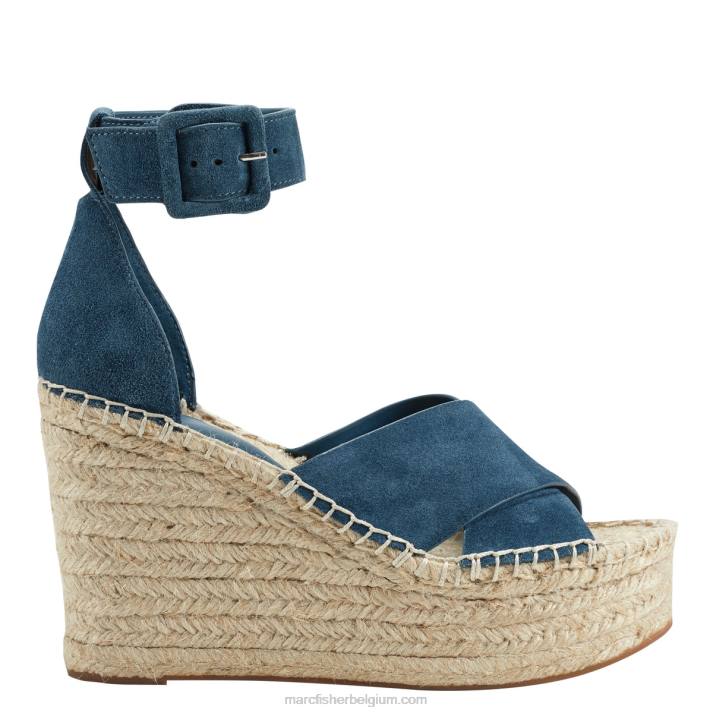 vrouwen capabele espadrillesandaal met sleehak Marc Fisher BNX0H230 blauw