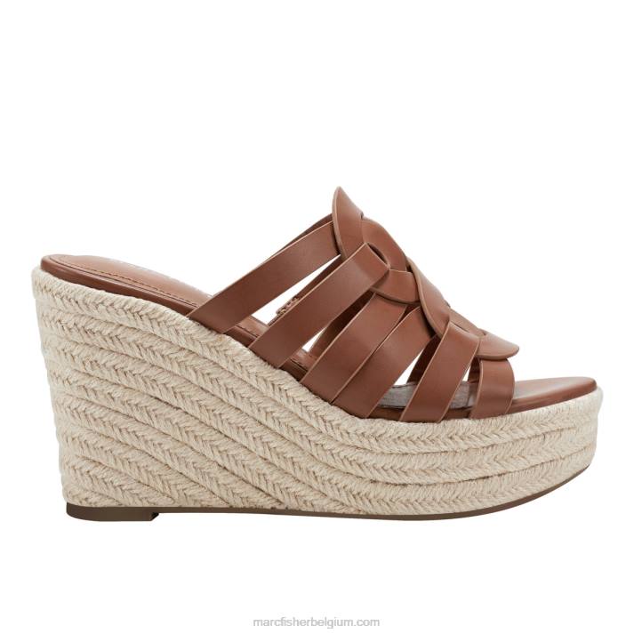 vrouwen cazzie espadrillesandaal met sleehak Marc Fisher BNX0H227 donker naturel