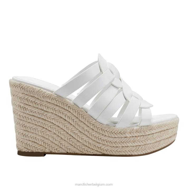vrouwen cazzie espadrillesandaal met sleehak Marc Fisher BNX0H240 wit