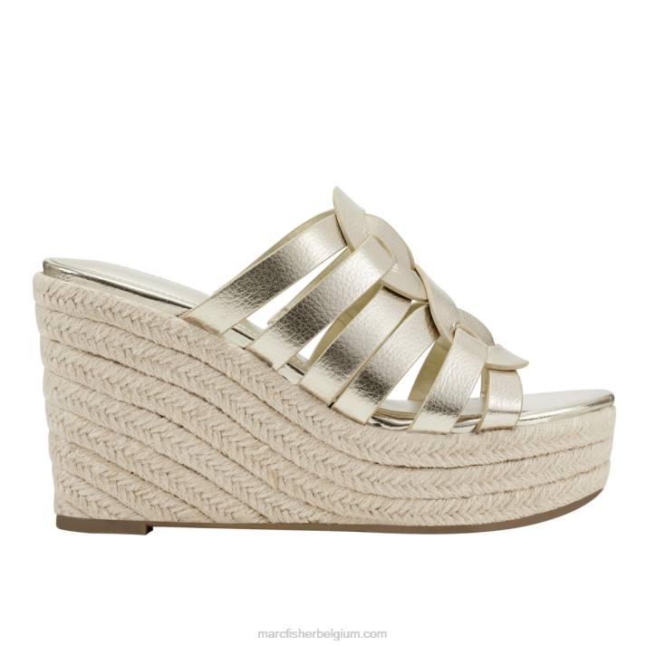 vrouwen cazzie espadrillesandaal met sleehak Marc Fisher BNX0H246 goud