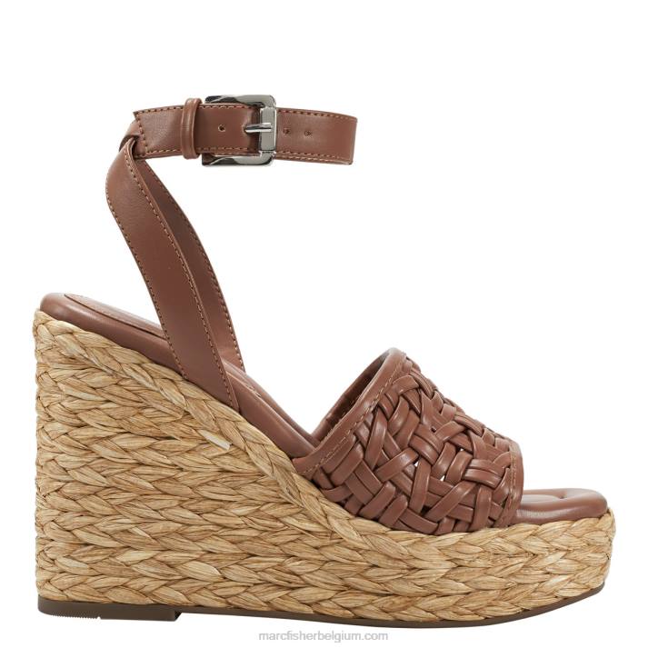 vrouwen godina espadrillesandaal met sleehak Marc Fisher BNX0H242 donker naturel