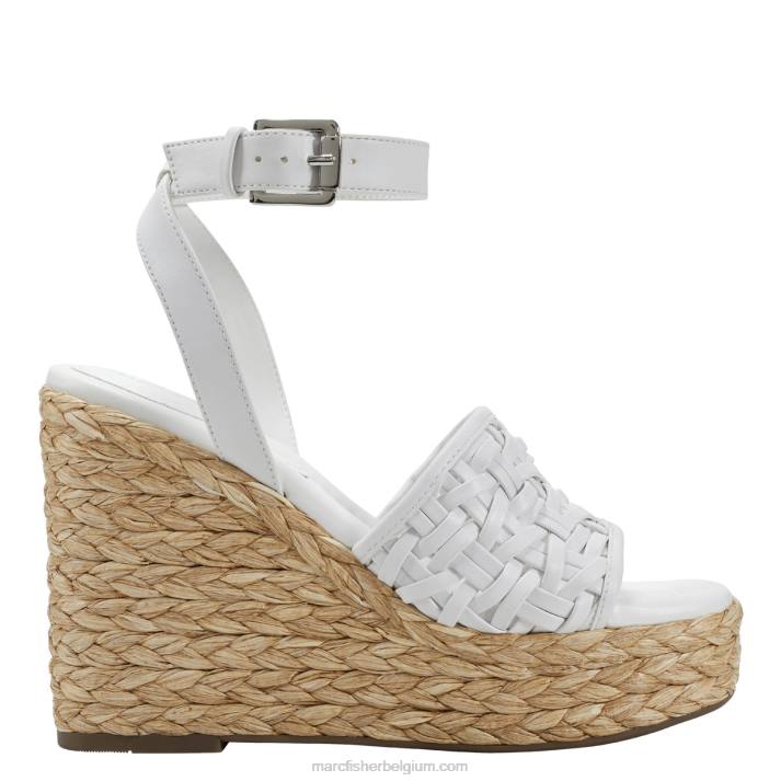 vrouwen godina espadrillesandaal met sleehak Marc Fisher BNX0H244 wit suède