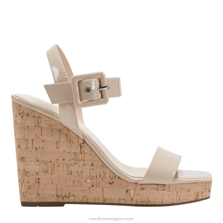 vrouwen lukey sleehak sandaal Marc Fisher BNX0H258 ivoor patent