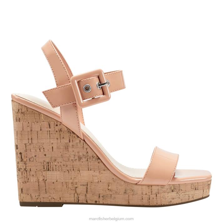 vrouwen lukey sleehak sandaal Marc Fisher BNX0H264 oranje patent