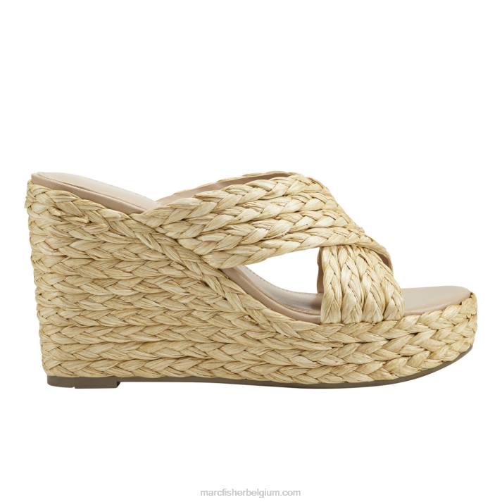 vrouwen lynn espadrillesandaal met sleehak Marc Fisher BNX0H197 licht natuurlijk