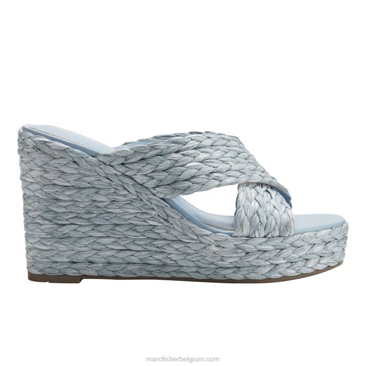 vrouwen lynn espadrillesandaal met sleehak Marc Fisher BNX0H236 lichtblauw