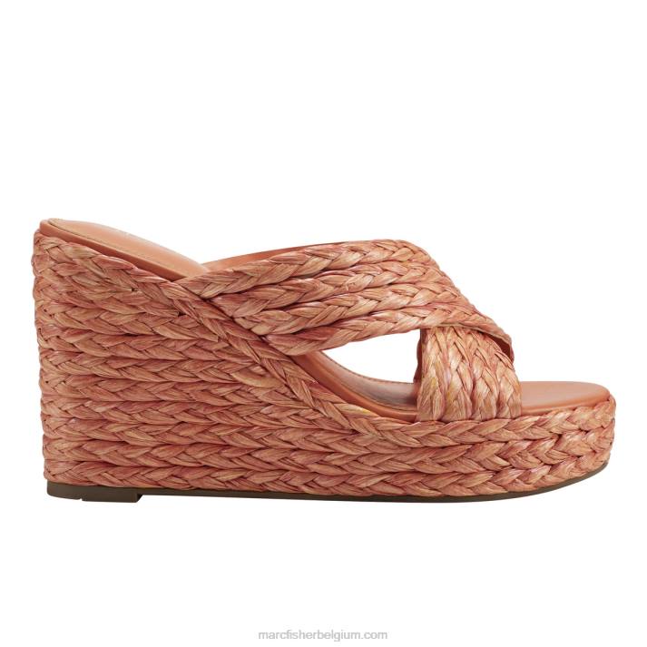 vrouwen lynn espadrillesandaal met sleehak Marc Fisher BNX0H250 oranje