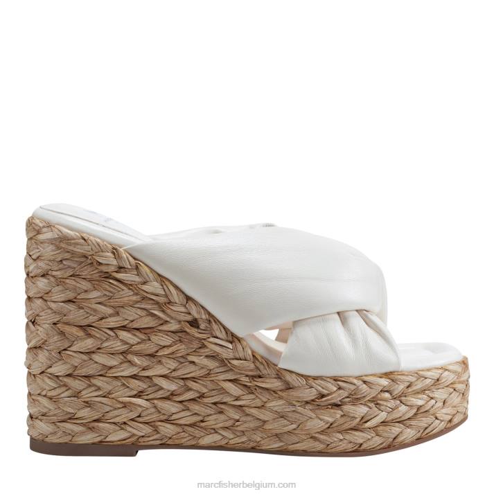 vrouwen navina espadrillesandaal met sleehak Marc Fisher BNX0H231 nieuw creme leer