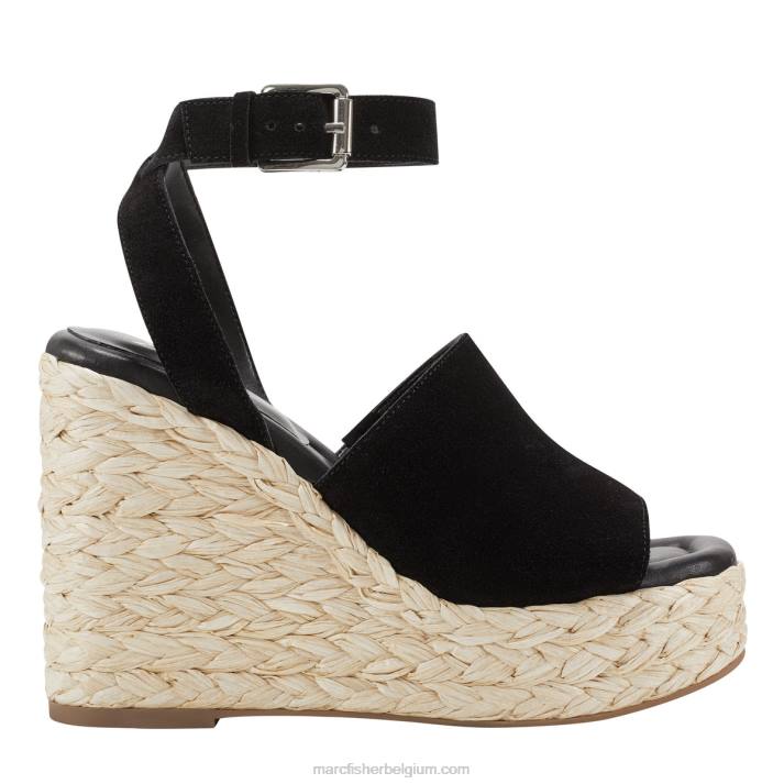 vrouwen nelly espadrillesandaal met sleehak Marc Fisher BNX0H210 zwart
