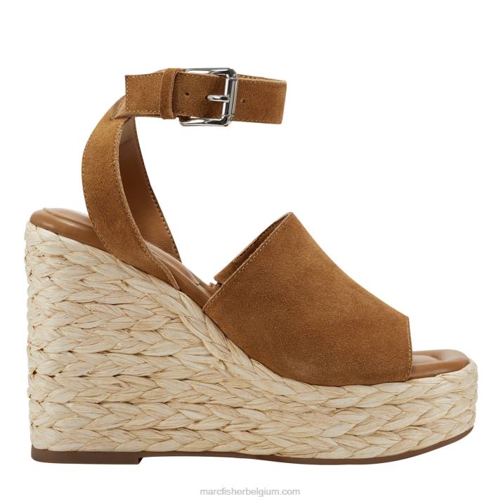 vrouwen nelly espadrillesandaal met sleehak Marc Fisher BNX0H221 medium natuurlijk suède