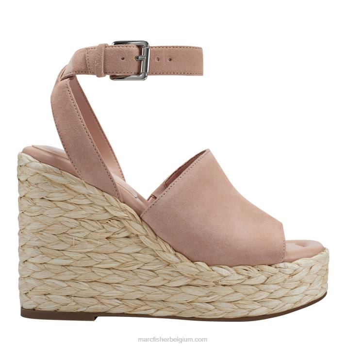 vrouwen nelly espadrillesandaal met sleehak Marc Fisher BNX0H222 lichtroze suède