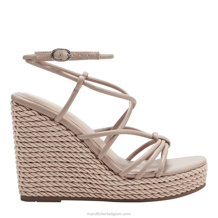 vrouwen zarah espadrillesandaal met bandjes en sleehak Marc Fisher BNX0H234 latte