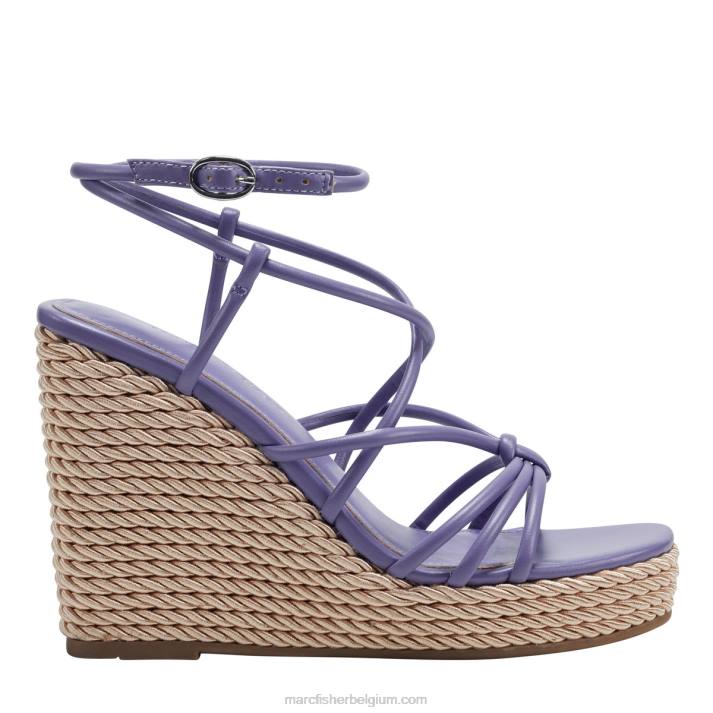 vrouwen zarah espadrillesandaal met bandjes en sleehak Marc Fisher BNX0H249 paars