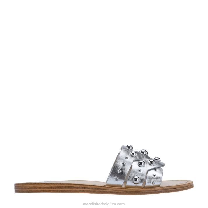 vrouwen Paxton stud glijbaan Marc Fisher BNX0H329 zilver metallic leer