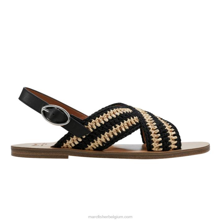 vrouwen lonnie slingback platte sandaal Marc Fisher BNX0H294 zwart