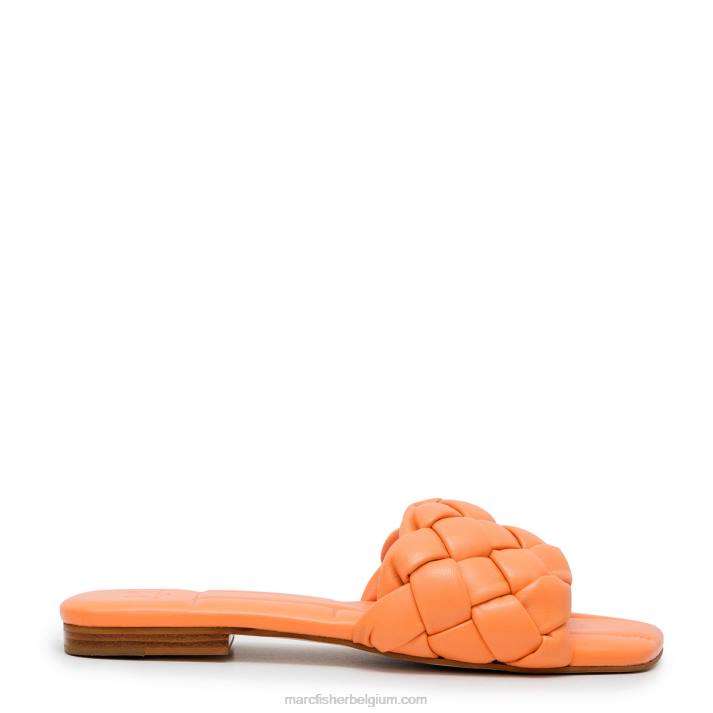 vrouwen marisol glijbaan sandaal Marc Fisher BNX0H330 oranje leer