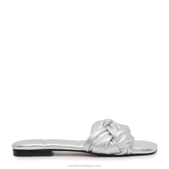 vrouwen miyuki slip op sandaal Marc Fisher BNX0H326 zilver leer
