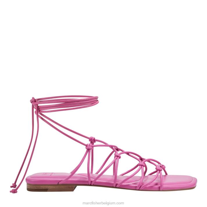 vrouwen monnie enkel wrap platte sandaal Marc Fisher BNX0H273 magenta