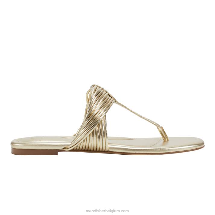 vrouwen tanya platte sandaal Marc Fisher BNX0H284 goud