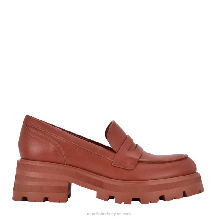vrouwen latika loafer met noppenzool Marc Fisher BNX0H442 bruin leer