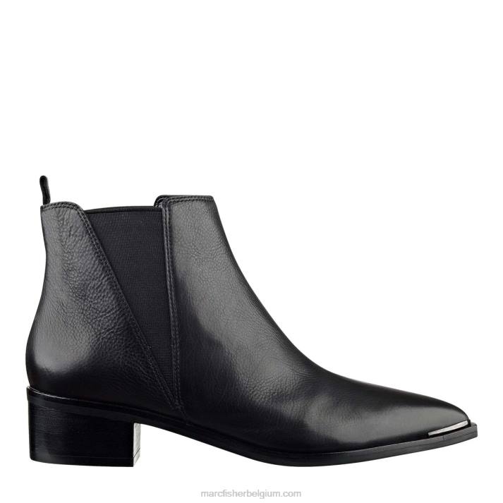 vrouwen Yale chelsea bootie met puntige neus Marc Fisher BNX0H16 zwart leer