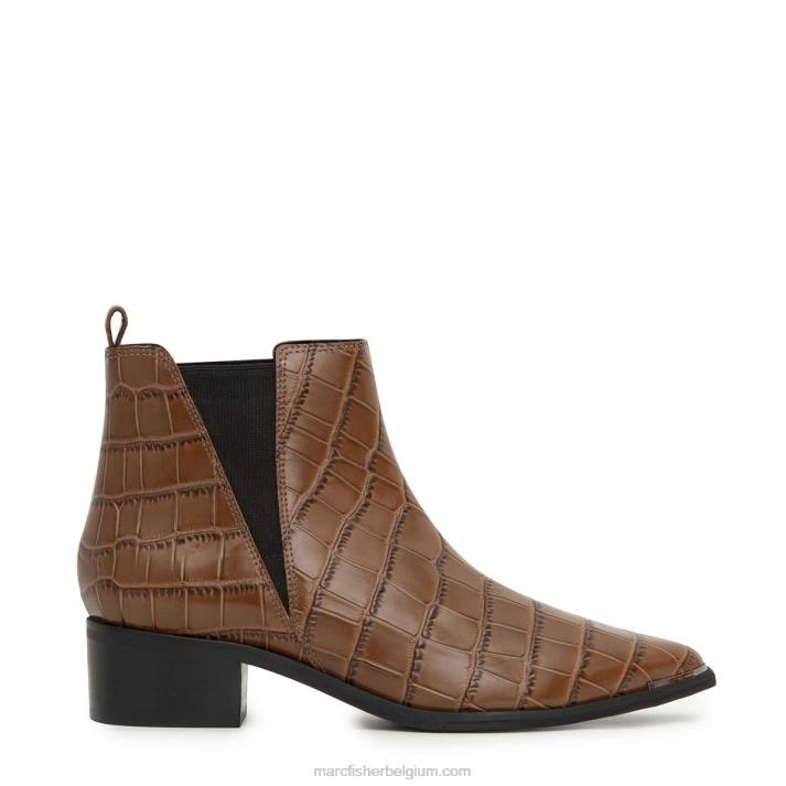 vrouwen Yale chelsea bootie met puntige neus Marc Fisher BNX0H22 bruine krokodil