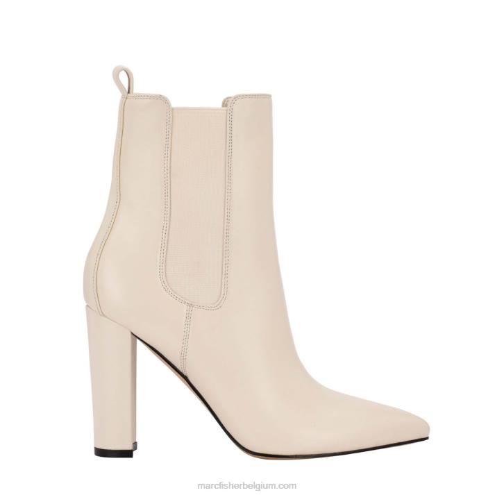 vrouwen garliss chelsea bootie met hak Marc Fisher BNX0H115 chique creme leer