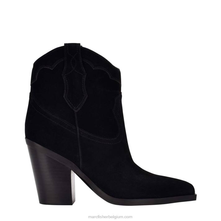 vrouwen gona westerse bootie Marc Fisher BNX0H109 zwart suède