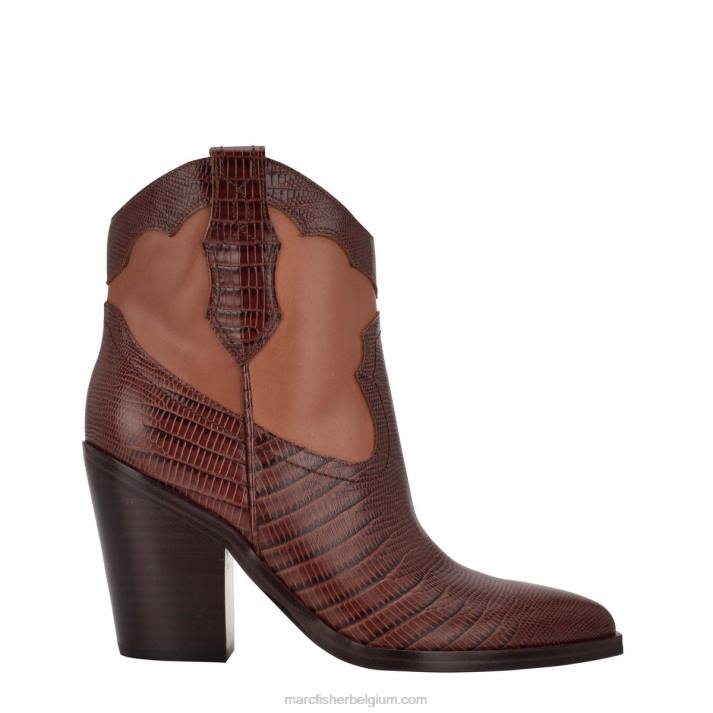 vrouwen gona westerse bootie Marc Fisher BNX0H114 donkerbruin leer