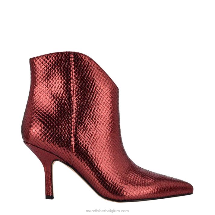 vrouwen haylian laars met puntige neus Marc Fisher BNX0H87 rood leer met slangenprint