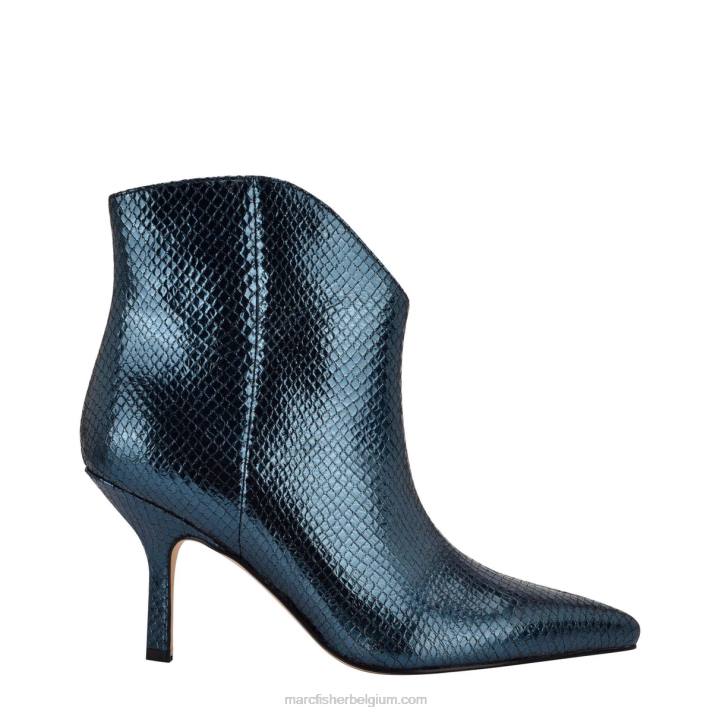 vrouwen haylian laars met puntige neus Marc Fisher BNX0H93 blauw leer met slangenprint