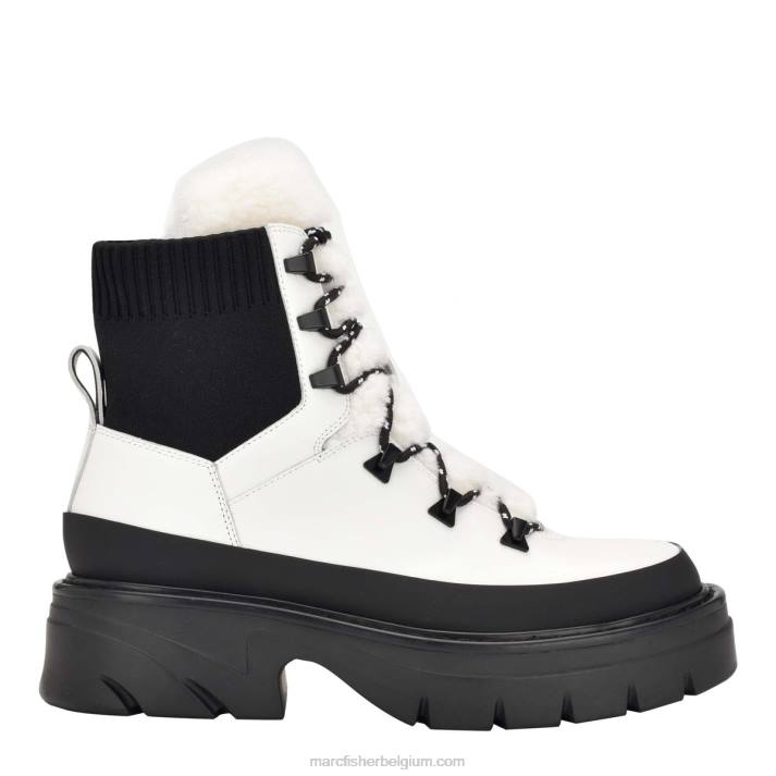 vrouwen izuma lugsole laars Marc Fisher BNX0H50 chique creme/zwart leer