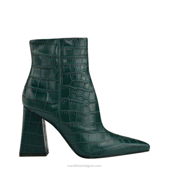vrouwen kulika laars met hak Marc Fisher BNX0H96 groenblauw leer met croco-reliëf