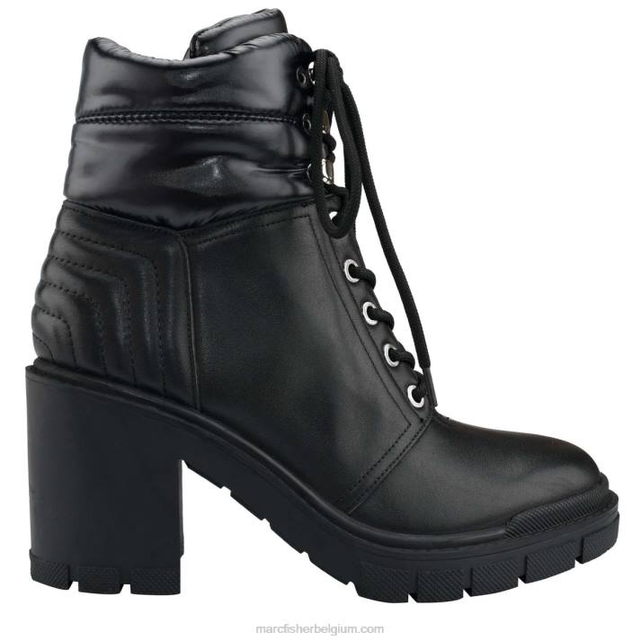 vrouwen velima laars met veterzool Marc Fisher BNX0H67 zwart leer/nylon