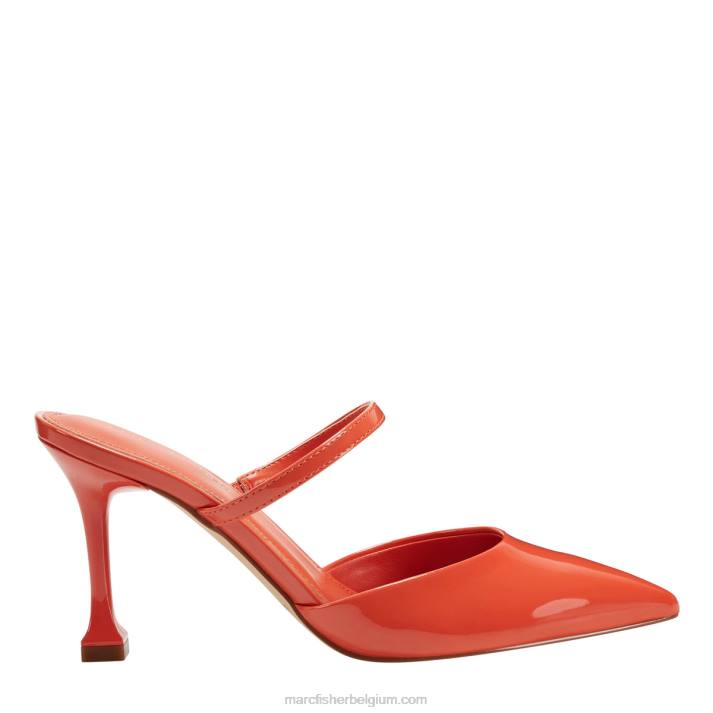 vrouwen hadais muilezel met hakken Marc Fisher BNX0H499 oranje patent