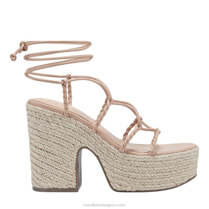 vrouwen Oliver espadrille platform sandaal Marc Fisher BNX0H193 licht natuurlijk