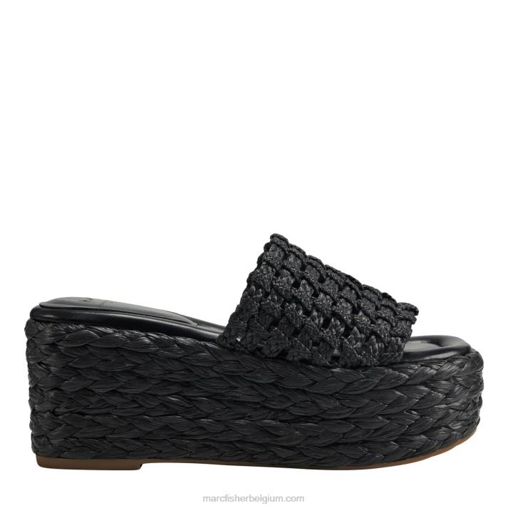 vrouwen Priya espadrille platform slide sandaal Marc Fisher BNX0H226 zwart