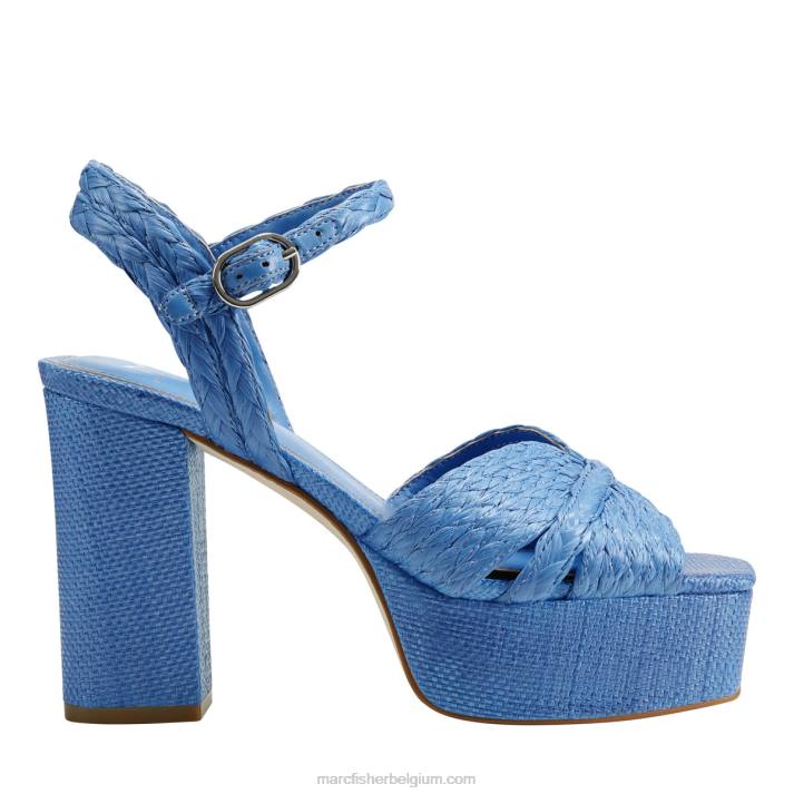 vrouwen chela slingback platform sandaal Marc Fisher BNX0H550 middelblauw
