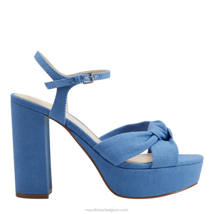 vrouwen deren platform sandaal Marc Fisher BNX0H566 blauw spijkerstof
