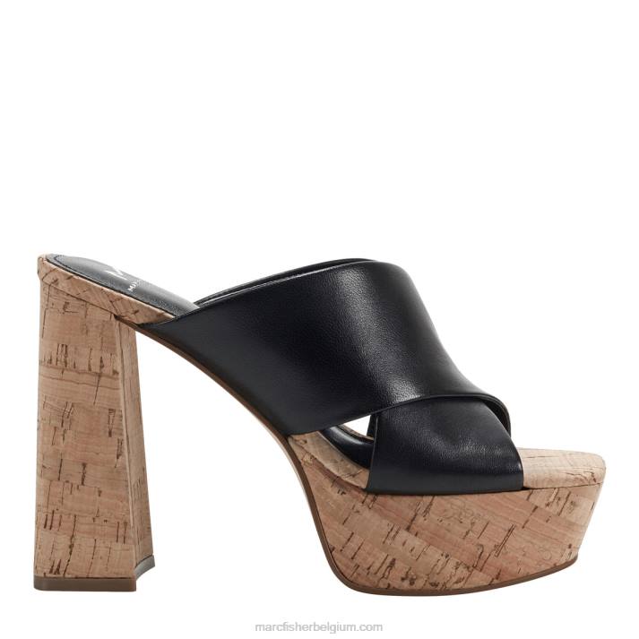 vrouwen farlow platform slide sandaal Marc Fisher BNX0H561 zwart