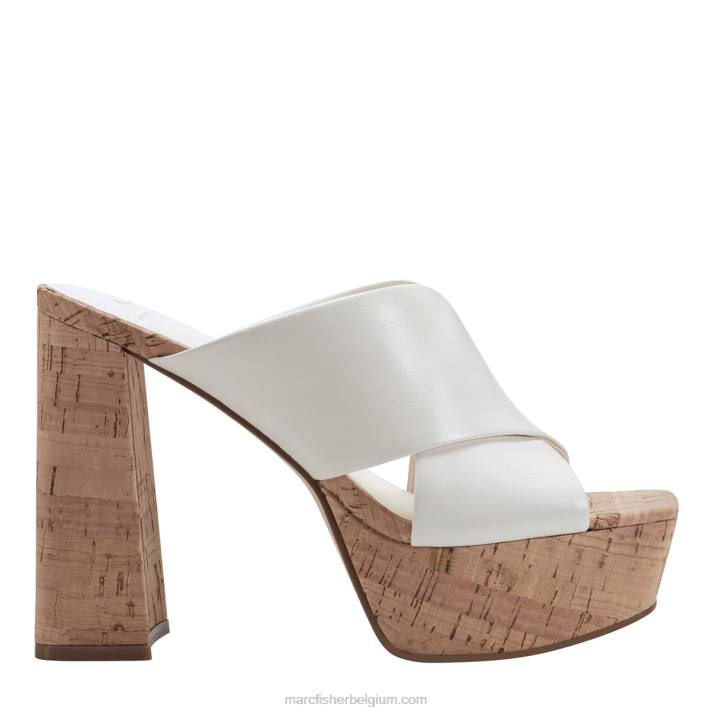 vrouwen farlow platform slide sandaal Marc Fisher BNX0H564 wit