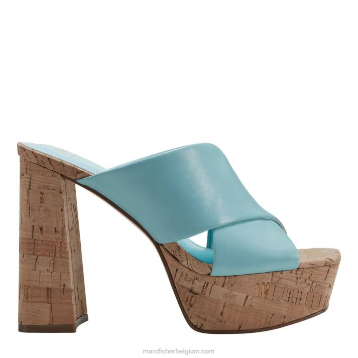 vrouwen farlow platform slide sandaal Marc Fisher BNX0H578 turkoois