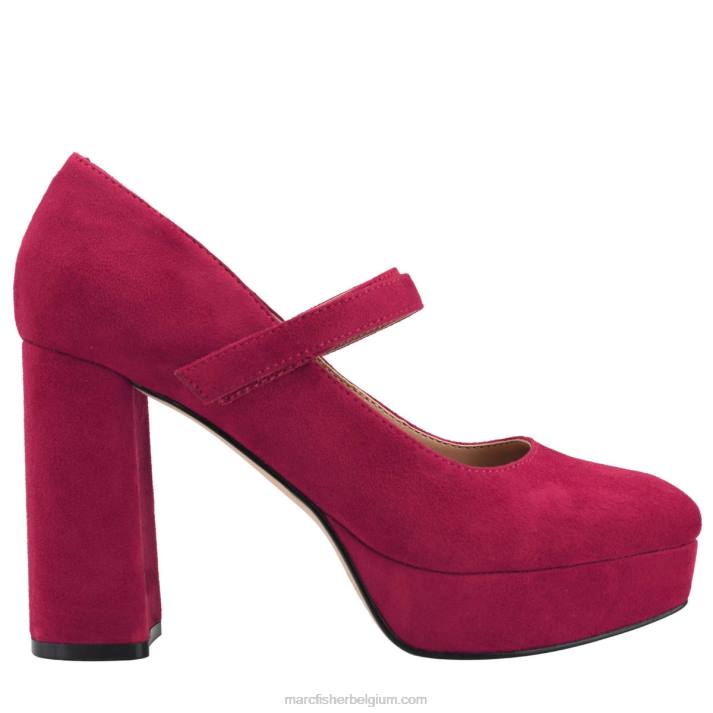 vrouwen nicoly platform mary jane pomp Marc Fisher BNX0H584 rood suède